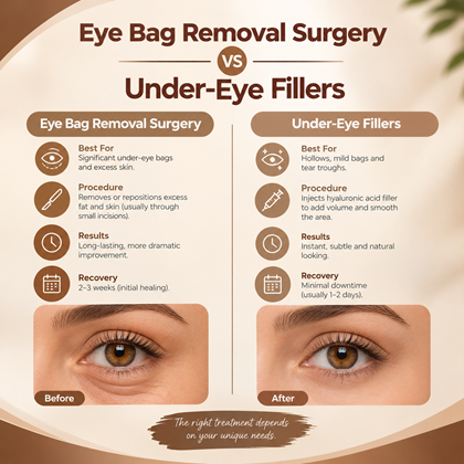 Eye Bag Removal Surgery vs Under-Eye Fillers